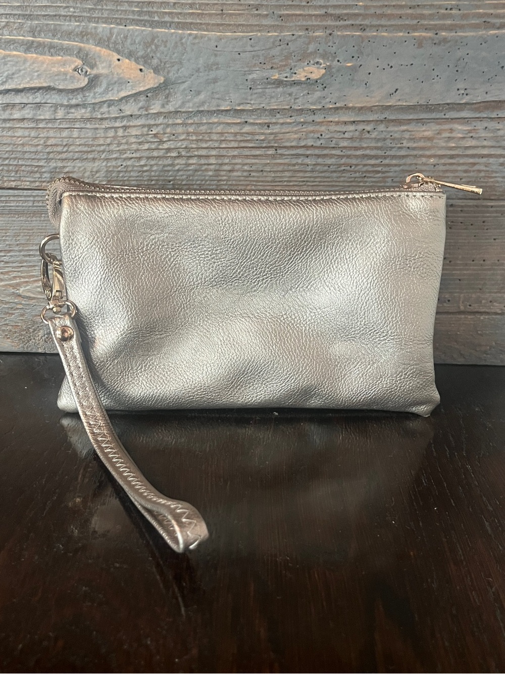 Vegan Leather Crossbody Wristlet With Detachable Strap